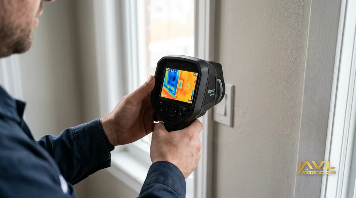 Thermal imaging scan for moisture detection and insulation checks in a Toronto home.